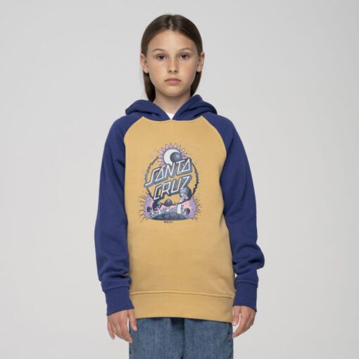 Sudadera niño SANTA CRUZ con capucha YOUTH DARKARTS DOT FRONT HOOD ref-SCA YHD 0389 mostaza y violeta