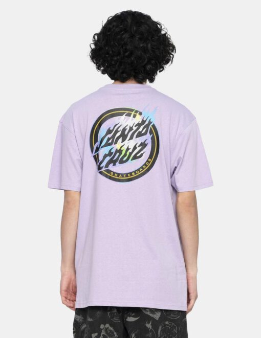 Camiseta SANTA CRUZ skate Hombre manga corta HOLO FLAMED DOT T-SHIRT ref SCA TEE 8789 digital laverder -lila