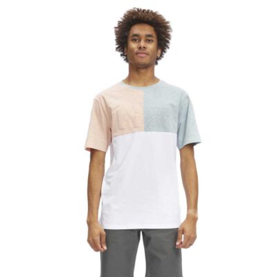 Camiseta HYDROPONIC hombre manga corta DUAL SS ref-23027 ACQUA/ROSE/WHITE blanco rosa y azul