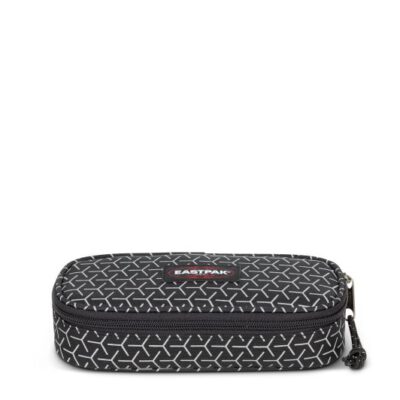 Estuche escolar Eastpak: PLUMIER OVAL SINGLE EK7178D8 REFLEKS META BLACK-Negro con cruces reflectantes