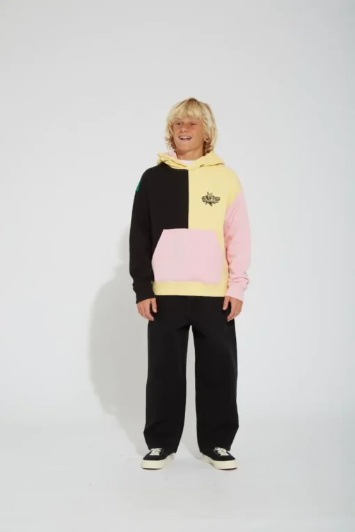 Sudadera VOLCOM niño con capucha Entertainment Boy Dawn Yellow ref-C4112300 (DNY) negro-rosa -amarillo