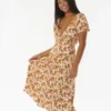 vestido largo RIP CURL para mujer OCEANS TOGETHER WRAP DRESS ref-01YWDR SHELL-flores