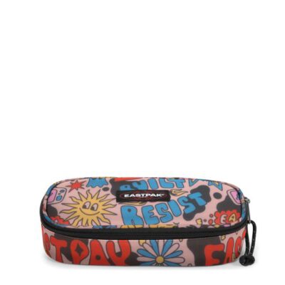 Estuche escolar Eastpak: PLUMIER OVAL SINGLE EK7177D8 Doodle Light rosa con dibujos