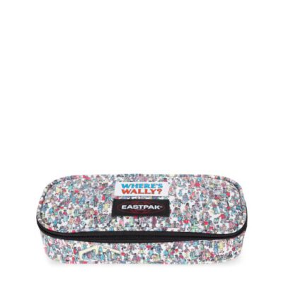 Estuche escolar Eastpak: PLUMIER OVAL SINGLE EK7175E1 WALLY PATTERN WHITE ¿Dónde está Wally? Blanco