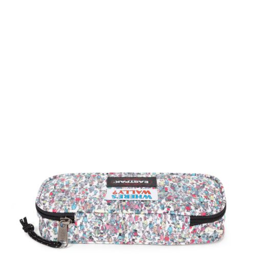 Estuche escolar Eastpak: PLUMIER OVAL SINGLE EK7175E1 WALLY PATTERN WHITE ¿Dónde está Wally? Blanco