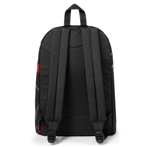 MOCHILA EASTPAK Out Of Office 27 litros con bolsillo ordenador EK7672E7 TAGS BLACK Blanca roja y negra