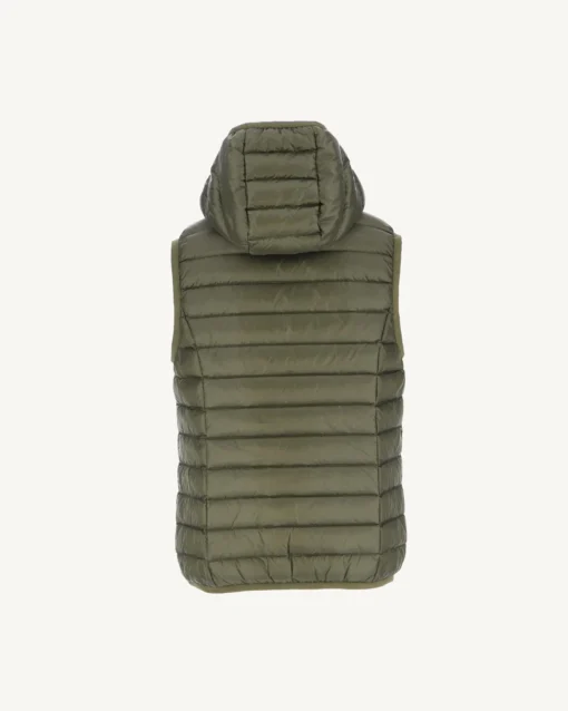 Chaleco capucha Jott de plumas pato Niño 255-ARMY DJAM BÁSICO Justoverthetop Color VERDE KHAKI