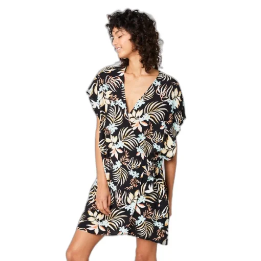 Kimono vestido RIP CURL para mujer SUN DANCE KIMONO ref-01WSH black -negro con flores