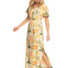 Vestido ROXY largo manga corta para Mujer Dynamite Girl Again REf-ERJWD03696 (WBK6) estampado con flores