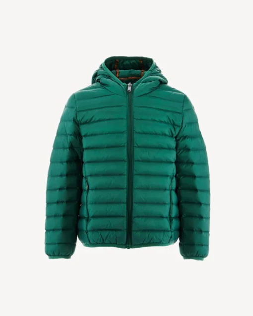 Chaqueta capucha Jott de plumas pato Niño HUGO NOOS BASIC PF23KDOW01 249 DARK GREEN color Verde pino