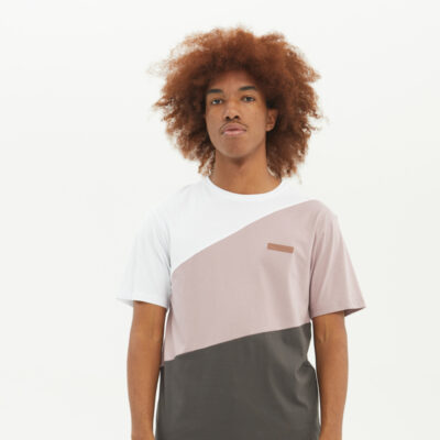 Camiseta HYDROPONIC hombre manga corta Ref. 23509 CRYSTAL WHITE / ROSE / CHARCOAL blanca lila y gris