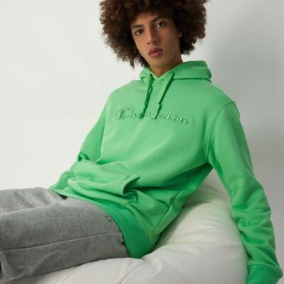 Sudadera CHAMPION Hombre con capucha de algodón grueso con bordado pecho Ref. 218486-GS026 verde