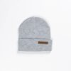 Gorro de lana HYDROPONIC ILLOURA LIGHT HEATHER GREY Ref. HW015 gris claro con logo piel