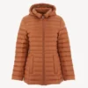 Chaqueta con capucha Jott midi 3/4 de plumas pato Mujer FW23WDOW13 NOUR -811 CARAMEL