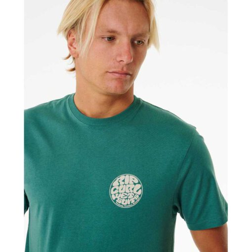 Camiseta Hombre RIP CURL manga corta ORIGINAL WETSUIT ICON TEE ref-0C8MTE WASHED GREEN-verde