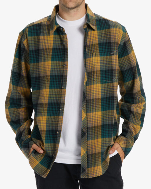 Camisa BILLABONG de Manga Larga franela Hombre Coastline Flannel Ref. ABYWT00247 Cuadros amarillos y azules