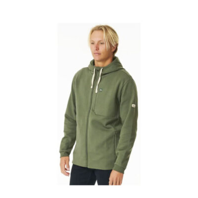 Sudadera Hombre Rip Curl con capucha y cremallera REF.016MFL VAPORCOOL ZIP THDARK OLIV- verde khaki