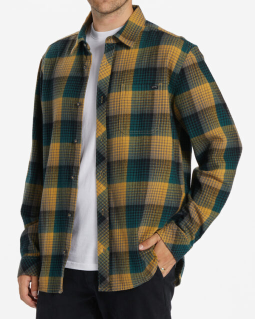 Camisa BILLABONG de Manga Larga franela Hombre Coastline Flannel Ref. ABYWT00247 Cuadros amarillos y azules