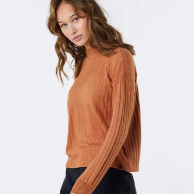 Jersey RIP CURL Mujer cuello redondo para mujer COSY FLEECE CREW ref-048WFL Light brown -caldera