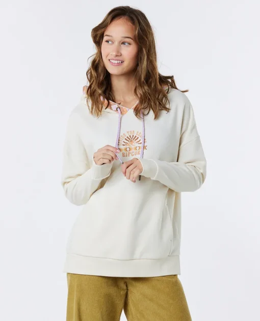 Sudadera RIP CURL Mujer con capucha bordada MIKROS FLEECE Ref. 03CWFL Beige