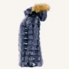 Chaqueta Jott de plumas pato Mujer con capucha de pelo GRAND FROID FW23WPAR50 104 NAVY PERLE LAQUEE Azul marino