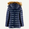 Chaqueta Jott de plumas pato Mujer con capucha de pelo GRAND FROID FW23WPAR50 104 NAVY PERLE LAQUEE Azul marino