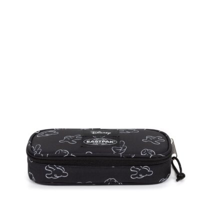 Estuche escolar Eastpak: PLUMIER OVAL SINGLE EK8E9 MICKEY HANDS (EDICION ESPECIAL) blanco y negro