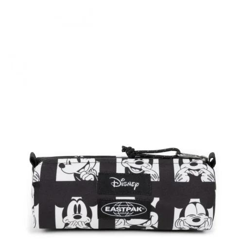 Estuche escolar Eastpak: estuche benchmark SINGLE EK3728E9 MICKEY HANDS (edición especial)- Blanco y negro