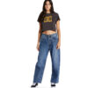 Camiseta DC Shoes manga corta mujer DC STAR FILL CROP TEE ref-ADJZT03062(KVJW) gris y leopardo