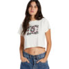 Camiseta DC Shoes manga corta mujer DC STAR FILL CROP TEE ref-ADJZT03062(KVJW) blanco y flores