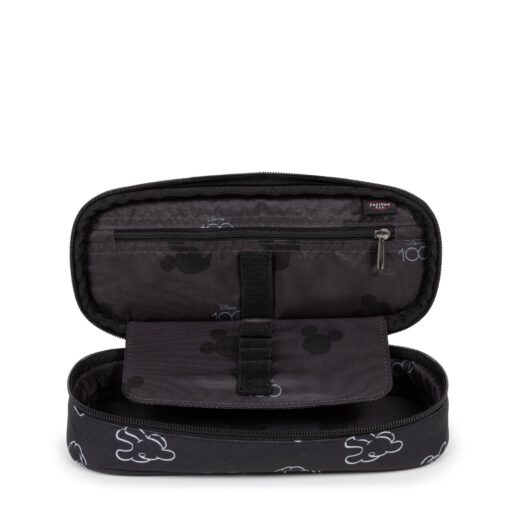 Estuche escolar Eastpak: PLUMIER OVAL SINGLE EK8E9 MICKEY HANDS (EDICION ESPECIAL) blanco y negro