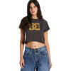 Camiseta DC Shoes manga corta mujer DC STAR FILL CROP TEE ref-ADJZT03062(KVJW) gris y leopardo