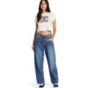 Camiseta DC Shoes manga corta mujer DC STAR FILL CROP TEE ref-ADJZT03062(KVJW) blanco y flores
