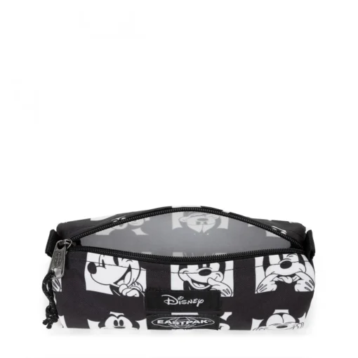 Estuche escolar Eastpak: estuche benchmark SINGLE EK3728E9 MICKEY HANDS (edición especial)- Blanco y negro