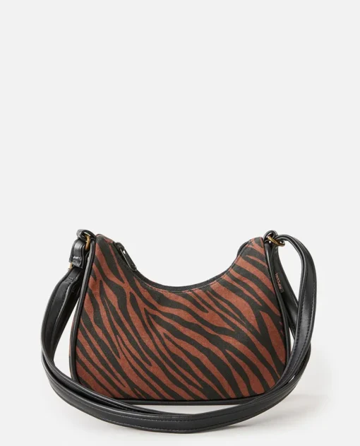 Bolso RIP CURL bandolera pequeño para mujer SUN TRIBE CROSSBODY Ref. 01DWSB (brown) color negro y marrón