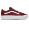 Zapatillas plataforma VANS Port Royale /True White Old Skool Platfor Ref. VN0A3B3U5U71 Granate y blanco