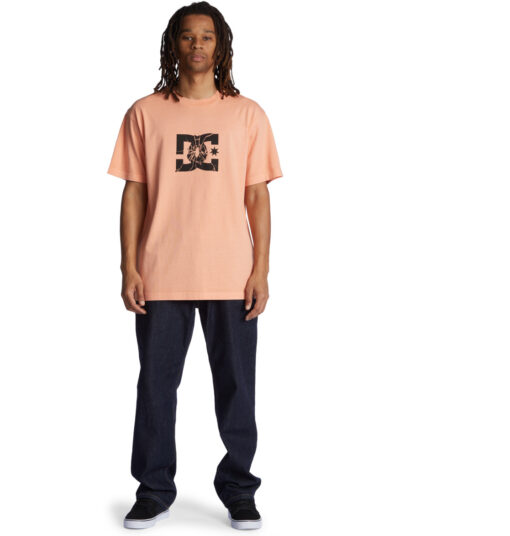 Camiseta de hombre DC manga corta DC SHATTER Papaya Punch Enzyme Wash REF-ADYZT05234 SHATTER (MFQW) rosa salmón