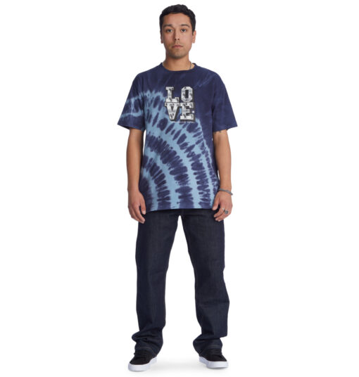 Camiseta de hombre DC manga corta BLABAC LOVE PARK KALIS Navy Blazer Spiral REF- ADYKT03207(xbkb) Azul- tie dye