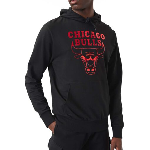 Sudadera con capucha New Era Chicago Bulls NBA Foil REF-60284704 Negro y dorado