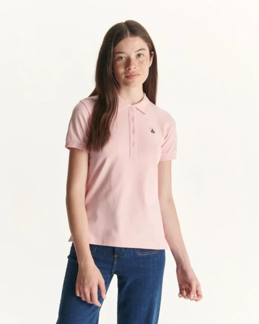 Polo manga corta Jott Mujer de algodón orgánico FRANCA FW23WPOL10 - 472 ROSA PECHE BASIC rosa melocotón