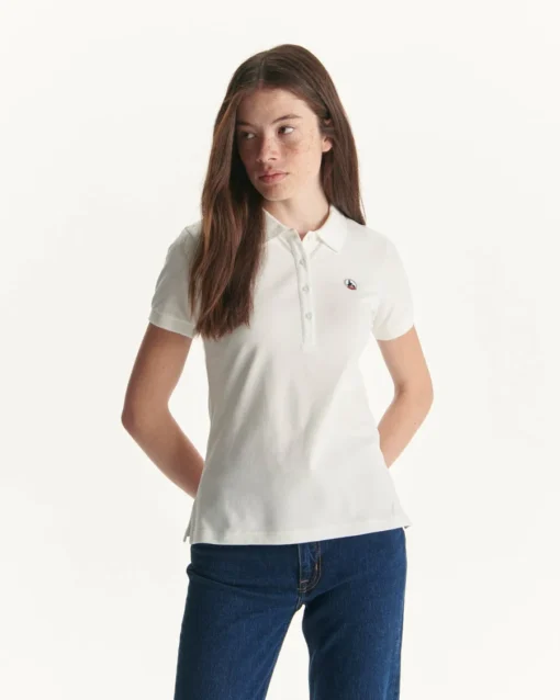 Polo manga corta Jott Mujer de algodón orgánico FRANCA FW23WPOL10 - 901 BLANC BASIC blanco