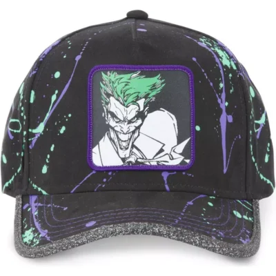 Gorra CAPSLAB curva negra y violeta ajustable Joker TAG JOK DC Comics