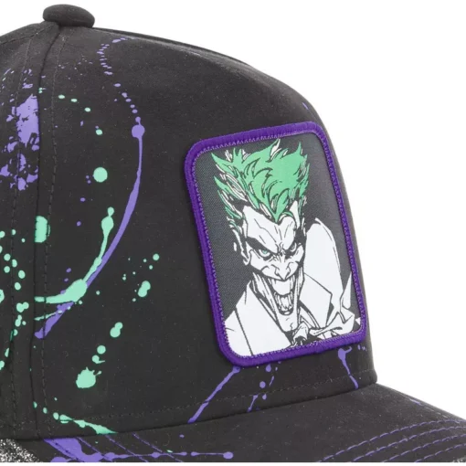 Gorra CAPSLAB curva negra y violeta ajustable Joker TAG JOK DC Comics