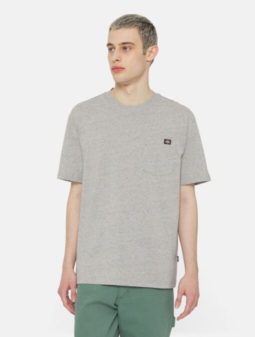 Camiseta DICKIES hombre Manga corta PORTERDALE REF.DK0A4TMO gris claro con bolsillo