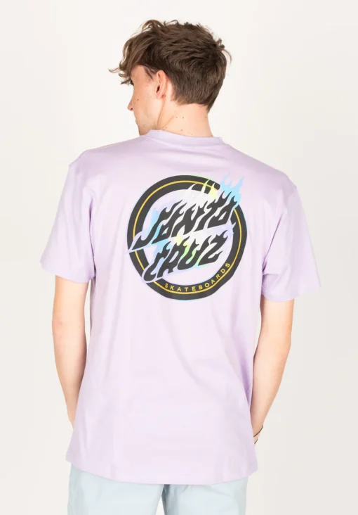 Camiseta SANTA CRUZ skate unisex manga corta HOLO FLAMED DOT S-SHIRT (lavender)ref-sca tee 8790 -LILA