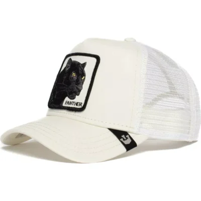 Gorra Animales GOORIN BROS Ajustable y rejilla TRUCKER Panther white Pantera color blanco