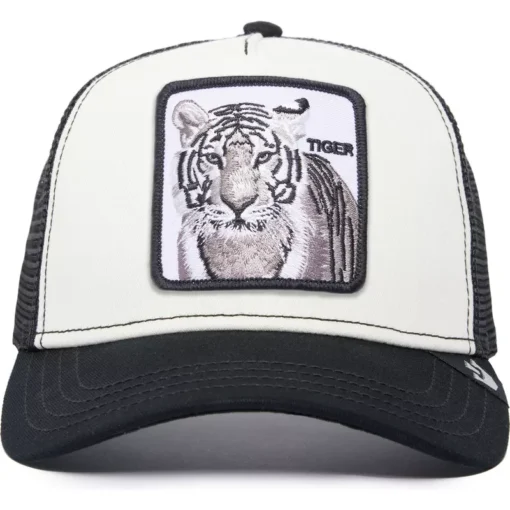 Gorra animales GOORIN BROS rejilla y ajustable tigre Eye of the Tiger negra y blanca