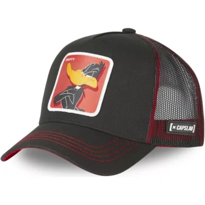 Gorra superheroes CAPSLAB Looney Tunes Daffy Pato Lucas DA1 black red- negro y rojo