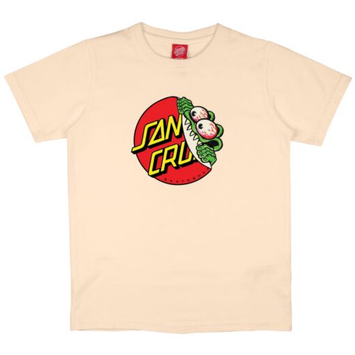 Camiseta SANTA CRUZ manga corta niño Youth beware dot front t-shirt ref-SCA YTE 1484 OAT-BEIGE