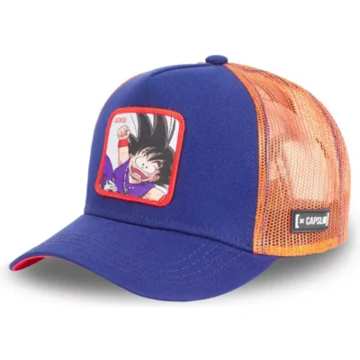 Gorra superheroes CAPSLAB Goku niño trucker Son Goku DB2 GOK Dragon Ball azul y naranja